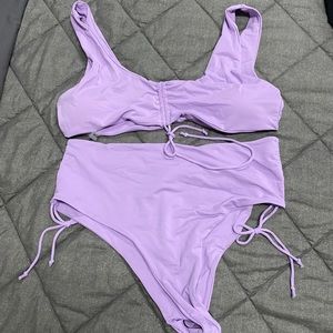 Lavender 2X Bathing suit two piece